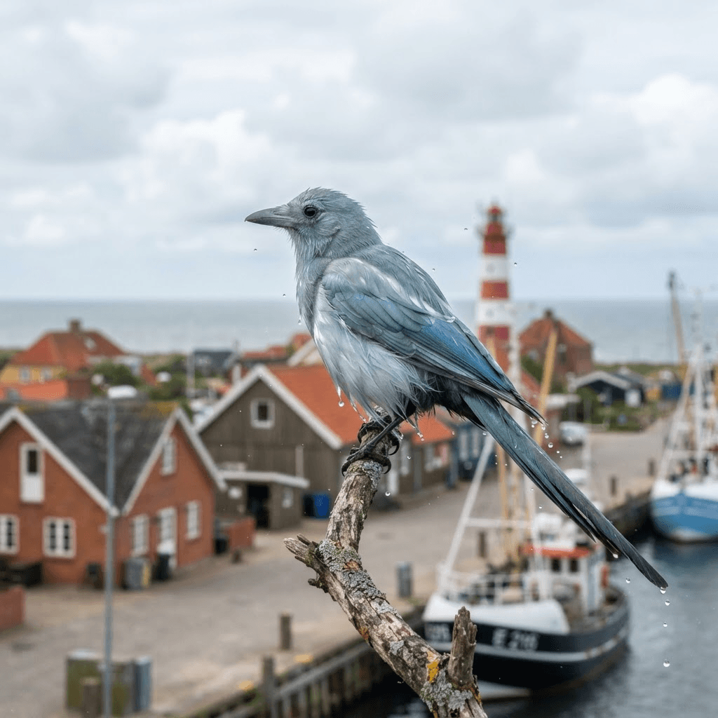 Vandskade (Pica aquatica) i sit naturlige levested